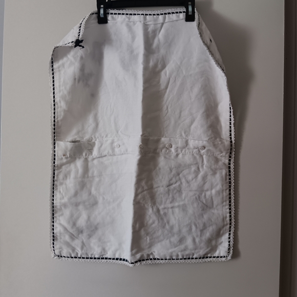 RALPH LAUREN Two Ramie Linen White + Blue Embroidered Flowers Button Pillow Case - Picture 3 of 4